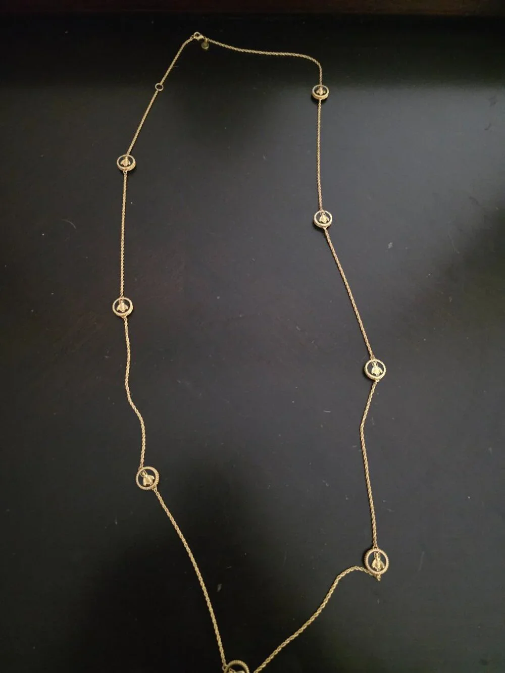 Julie Vos bee black enamel long station necklace - Picture 1 of 4